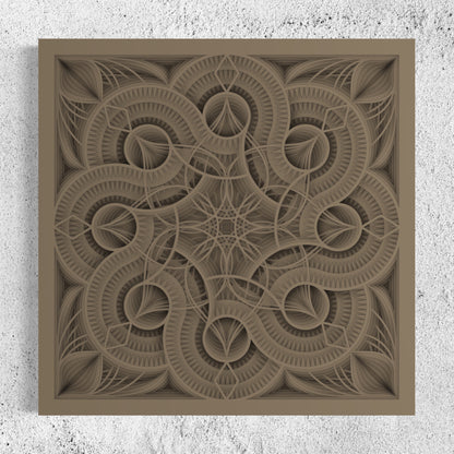 Mandala Wood Wall Art | Color Army Brown