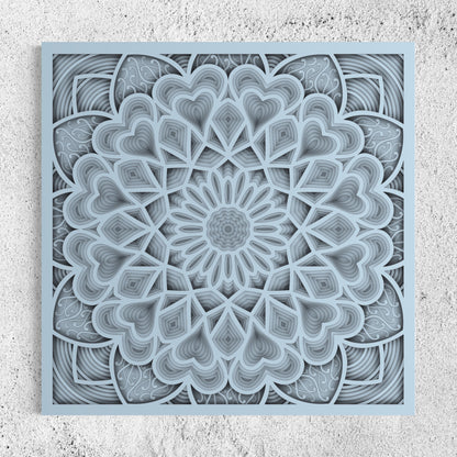 Astral Wooden Wall Art | Color Coral Blue