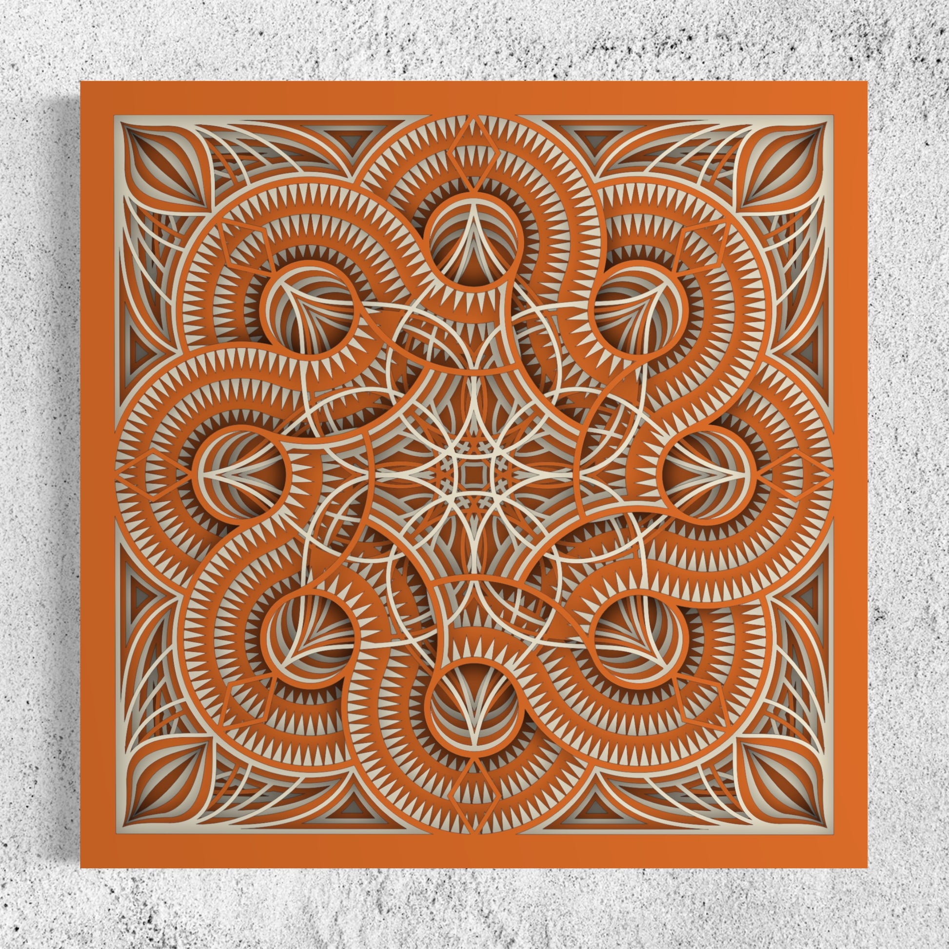 Mandala Wood Wall Art | Color Brownish Orange And Pearl Bush