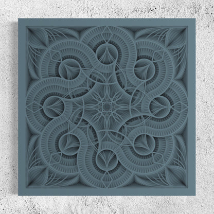 Mandala Wood Wall Art | Color Bluish Grey