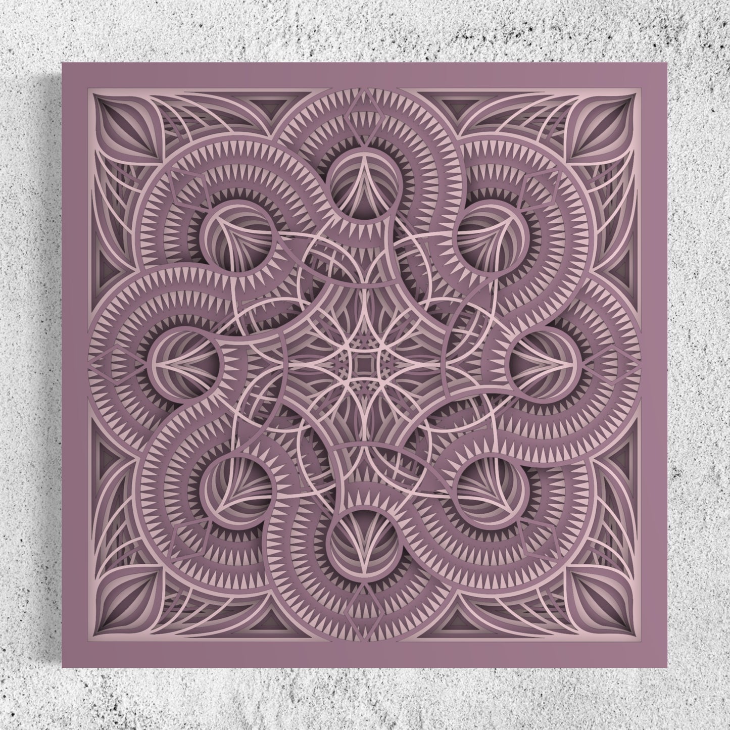 Mandala Wood Wall Art | Color Mountbatten Pink And Oyster Pink