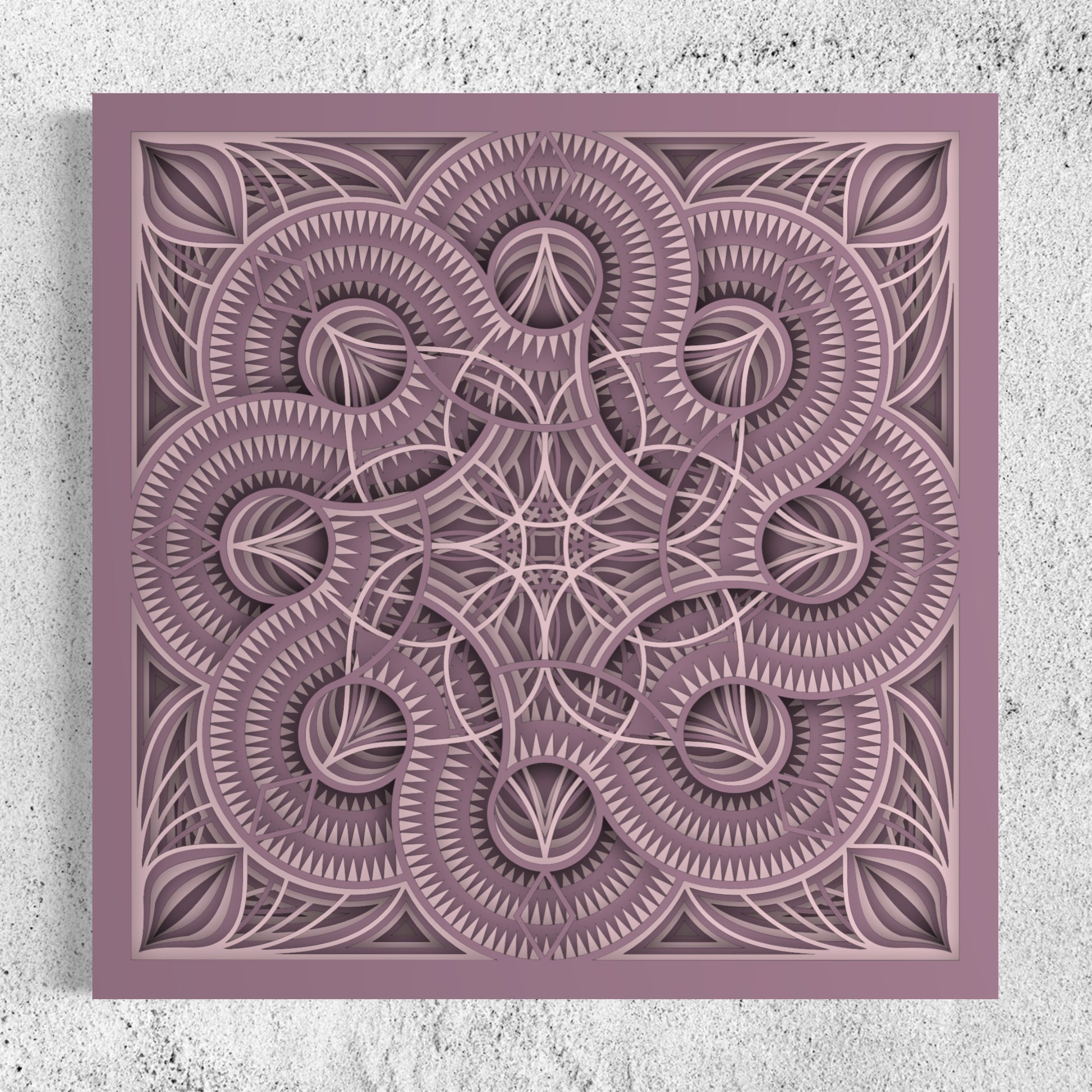 Mandala Wood Wall Art | Color Mountbatten Pink And Oyster Pink