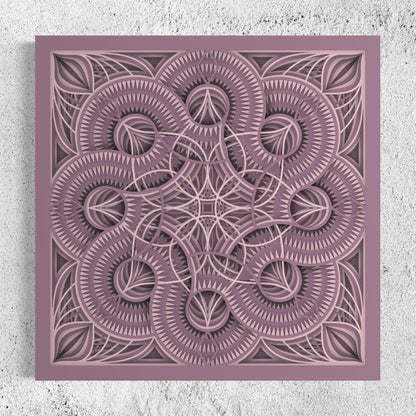 Mandala Wood Wall Art | Color Mountbatten Pink And Oyster Pink