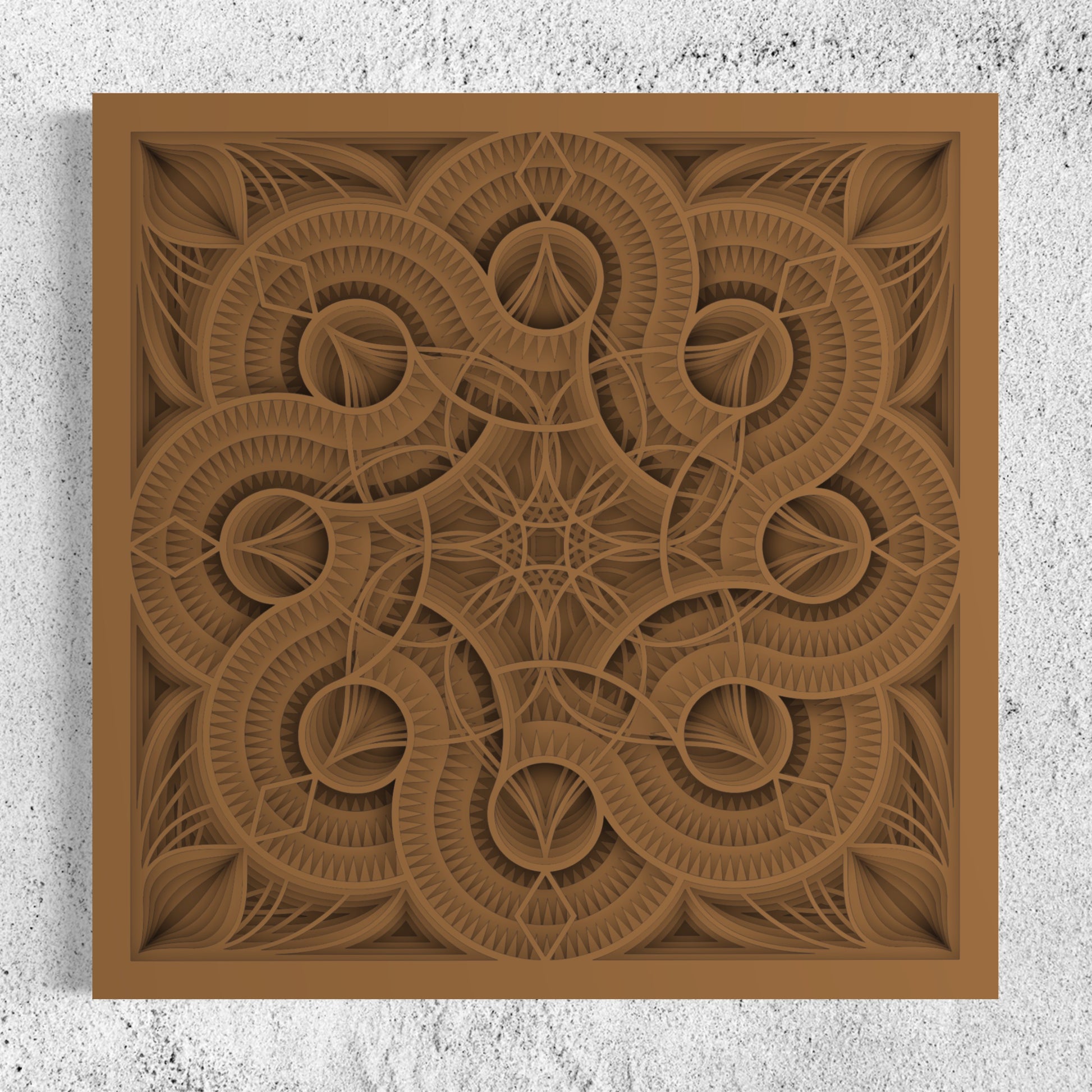 Mandala Wood Wall Art | Color Dull Brown