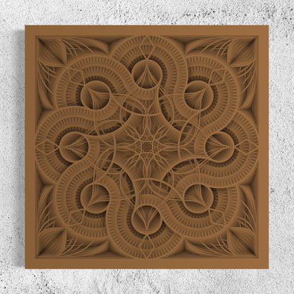 Mandala Wood Wall Art | Color Dull Brown