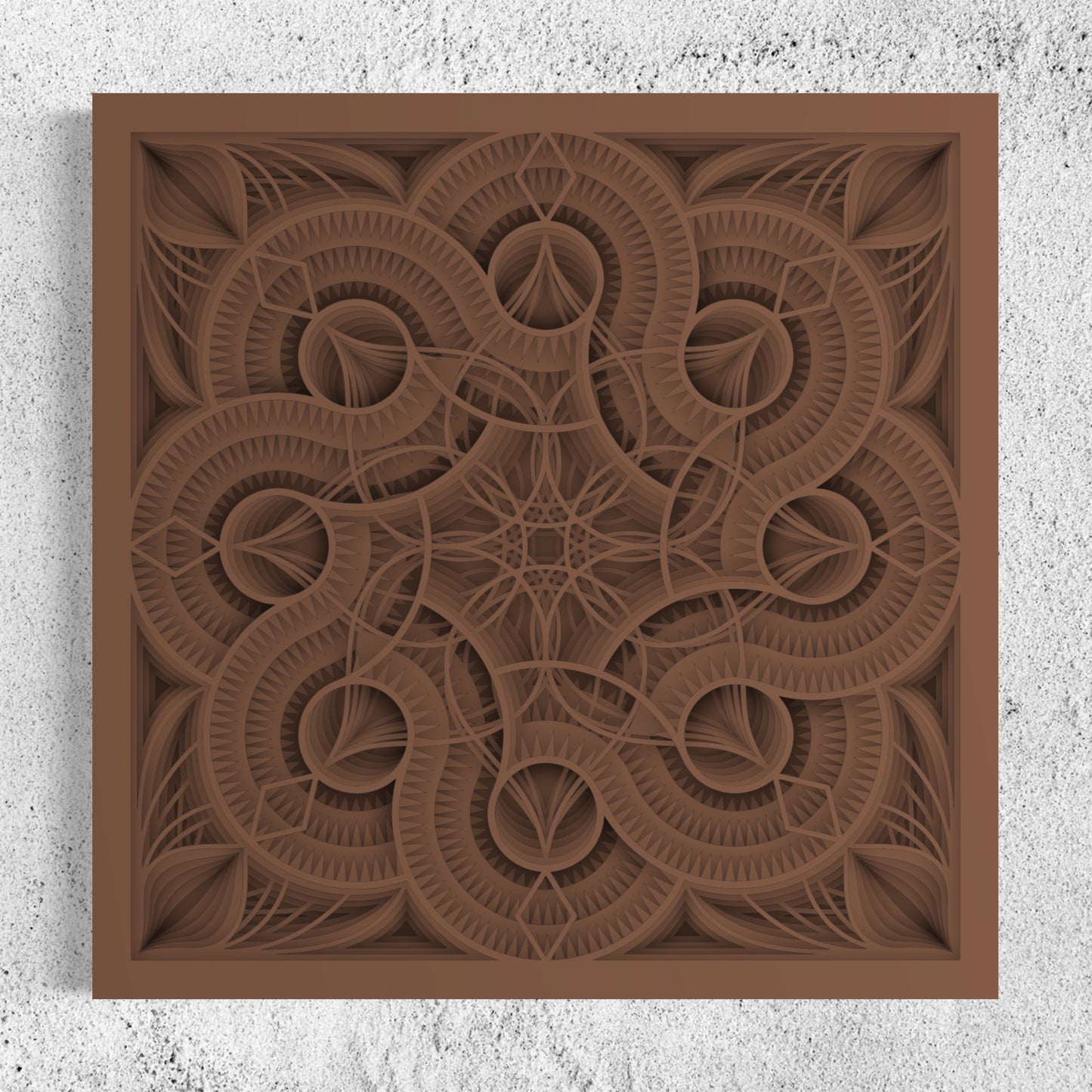 Mandala Wood Wall Art | Color Brown Bear