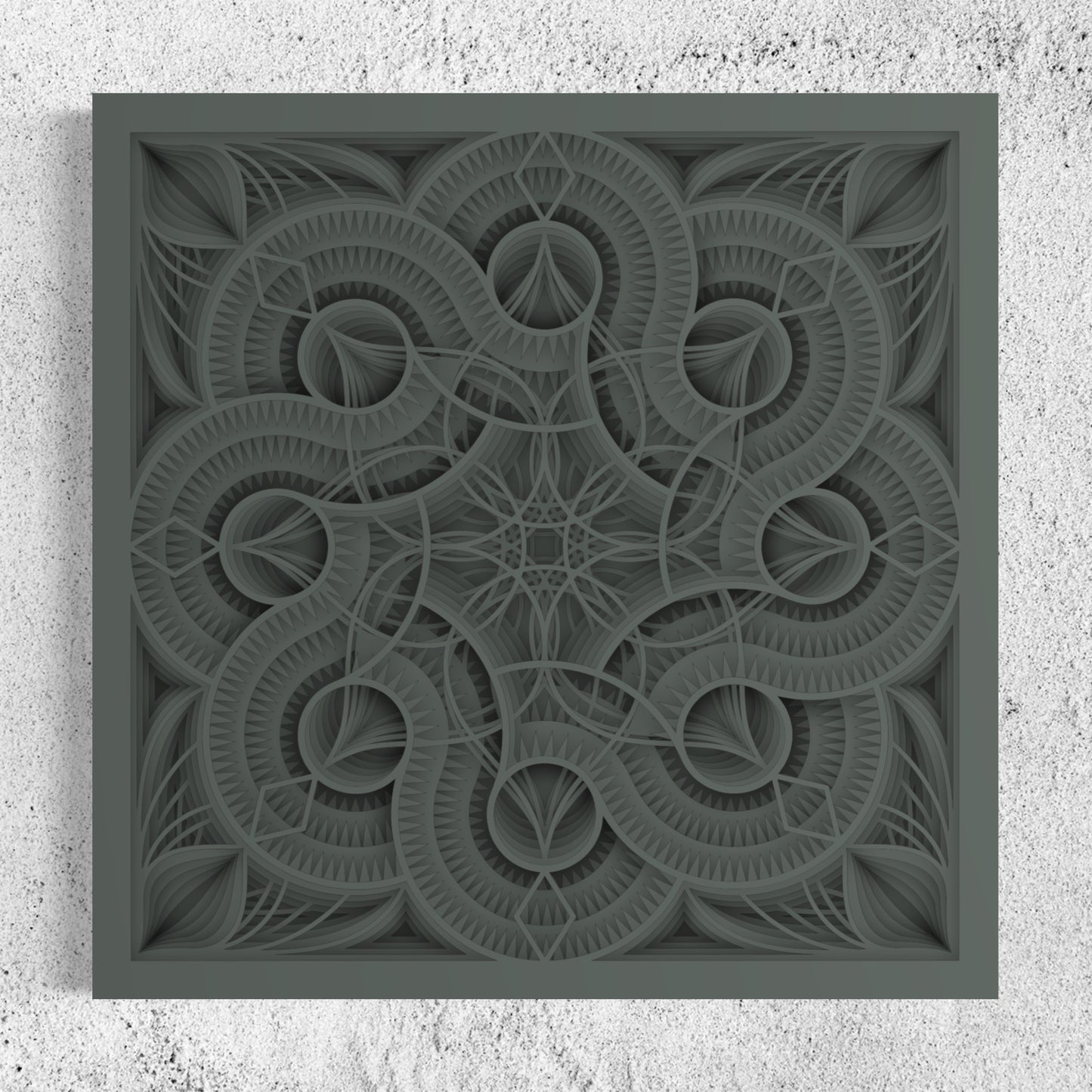 Mandala Wood Wall Art | Color Mid Grey