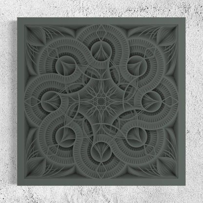 Mandala Wood Wall Art | Color Mid Grey