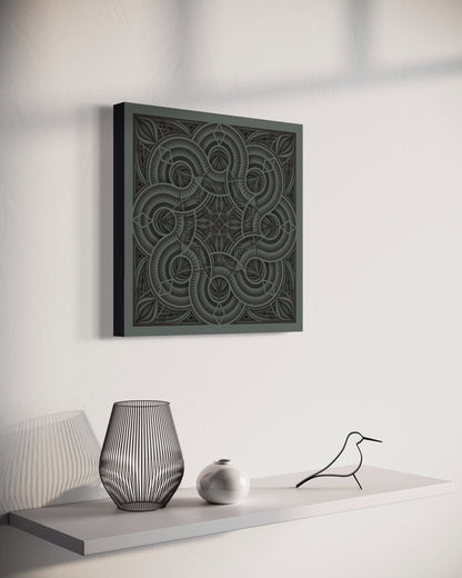 Mandala Wood Wall Art | Color Oslo Grey And Mid Grey