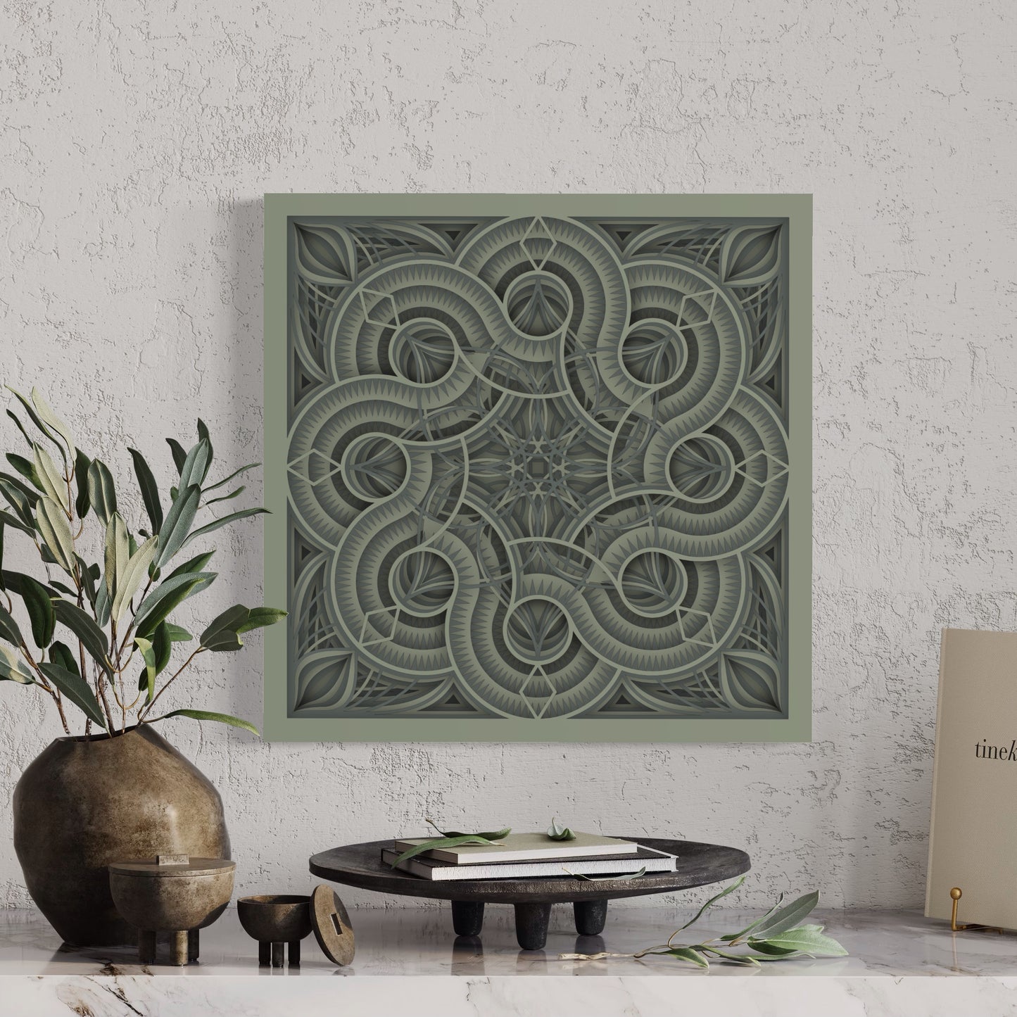 Mandala Wood Wall Art | Color Spanish Green