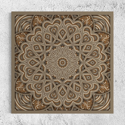 Astral Wooden Wall Art | Color Brownish, Brownish Grey And Coriander