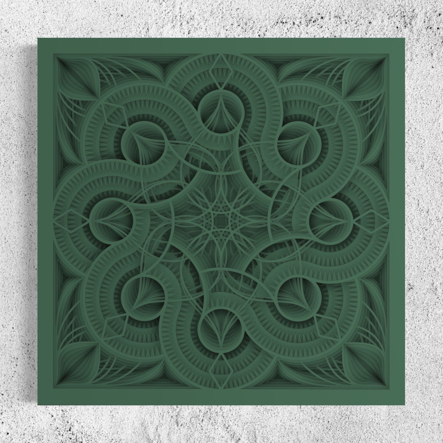 Mandala Wood Wall Art | Color Mineral Green