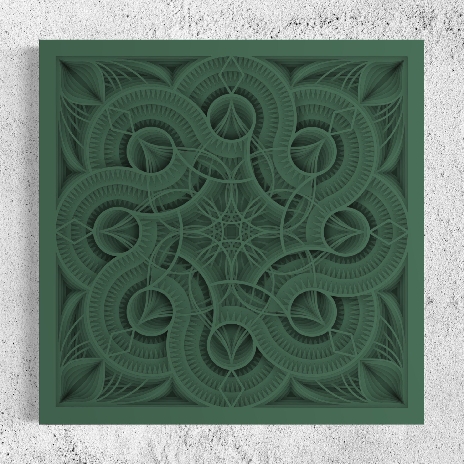 Mandala Wood Wall Art | Color Mineral Green