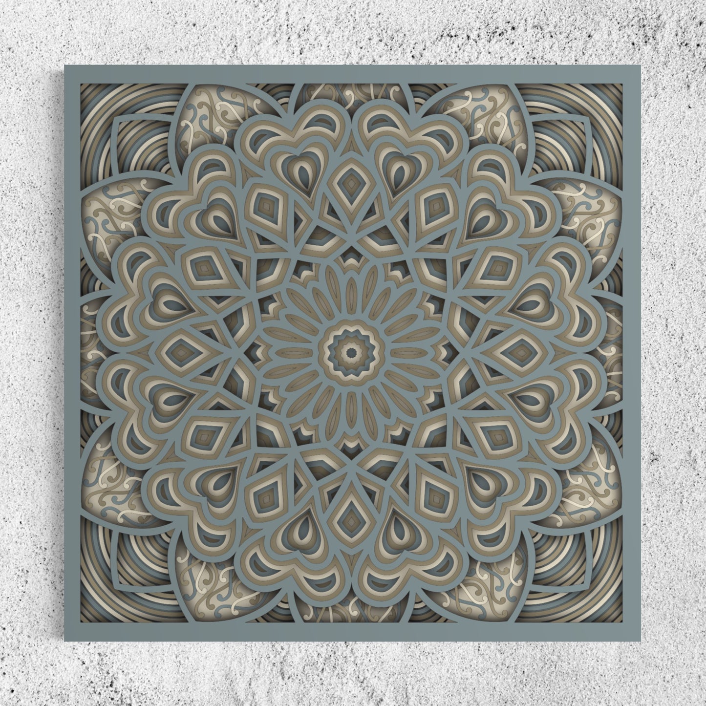 Astral Wooden Wall Art | Color Coriander, Grey And Oslo Grey