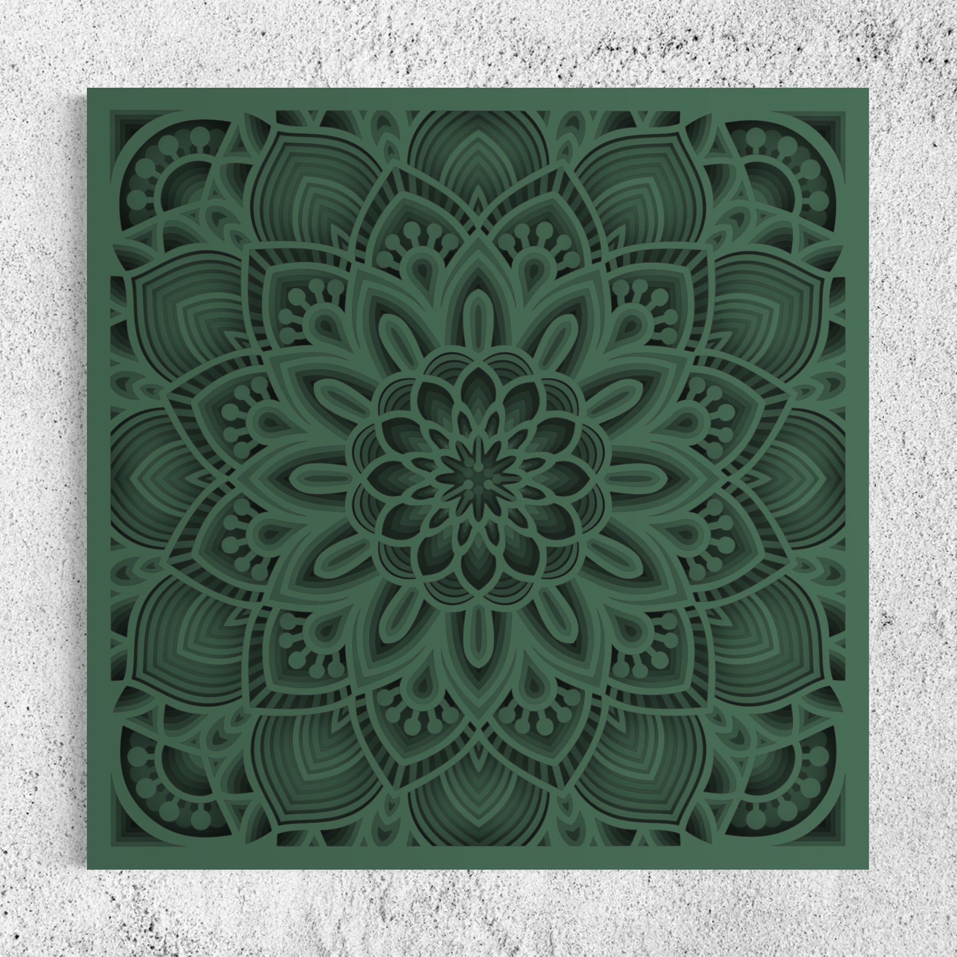 Mandala Wood Wall Art | Color Mineral Green