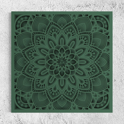 Mandala Wood Wall Art | Color Mineral Green