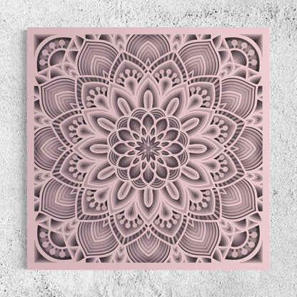 Mandala Wood Wall Art | Color Oyster Pink