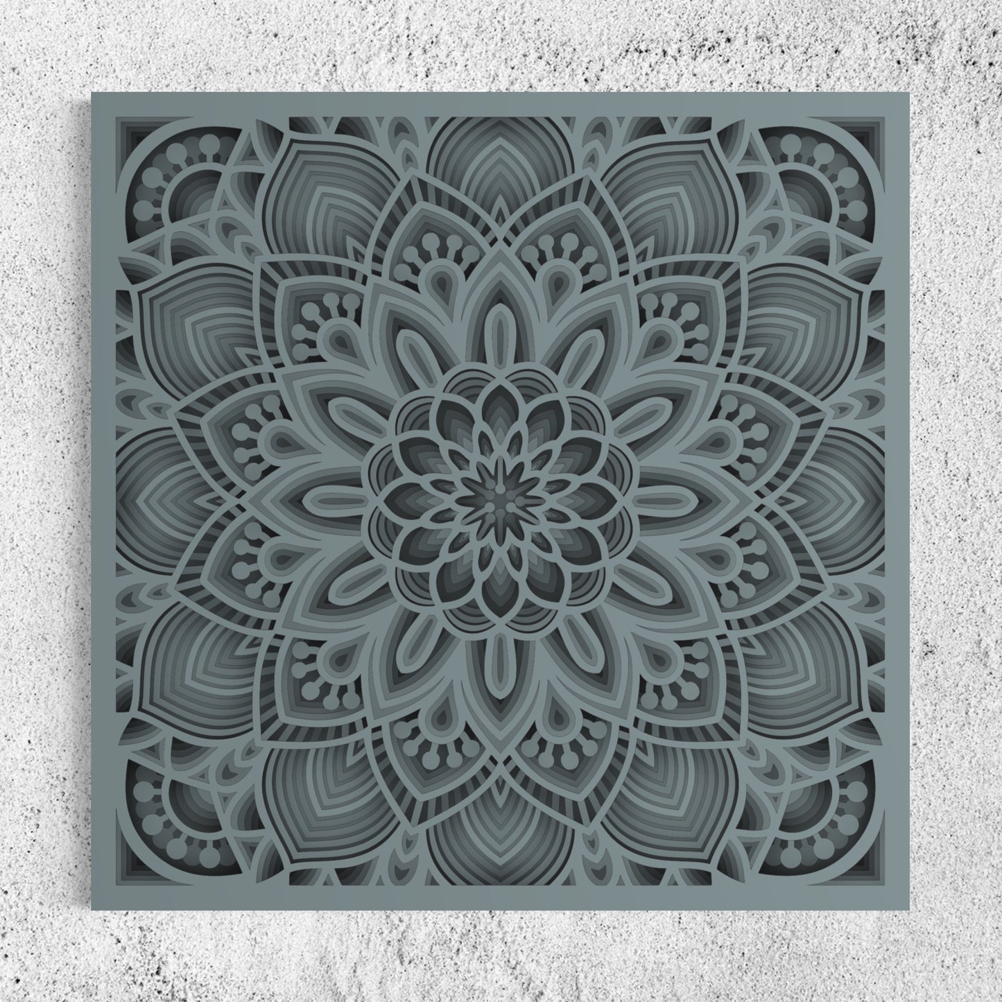 Mandala Wood Wall Art | Color Oslo Grey