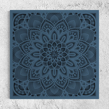 Mandala Wood Wall Art | Color Denim