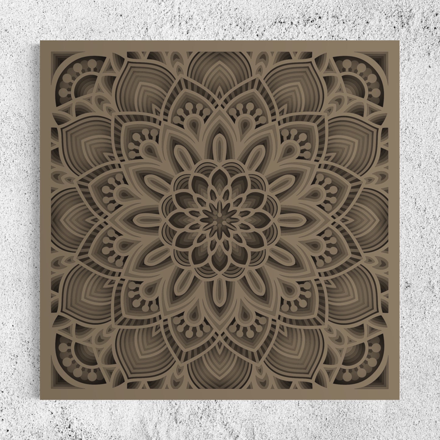 Mandala Wood Wall Art | Color Brownish Grey