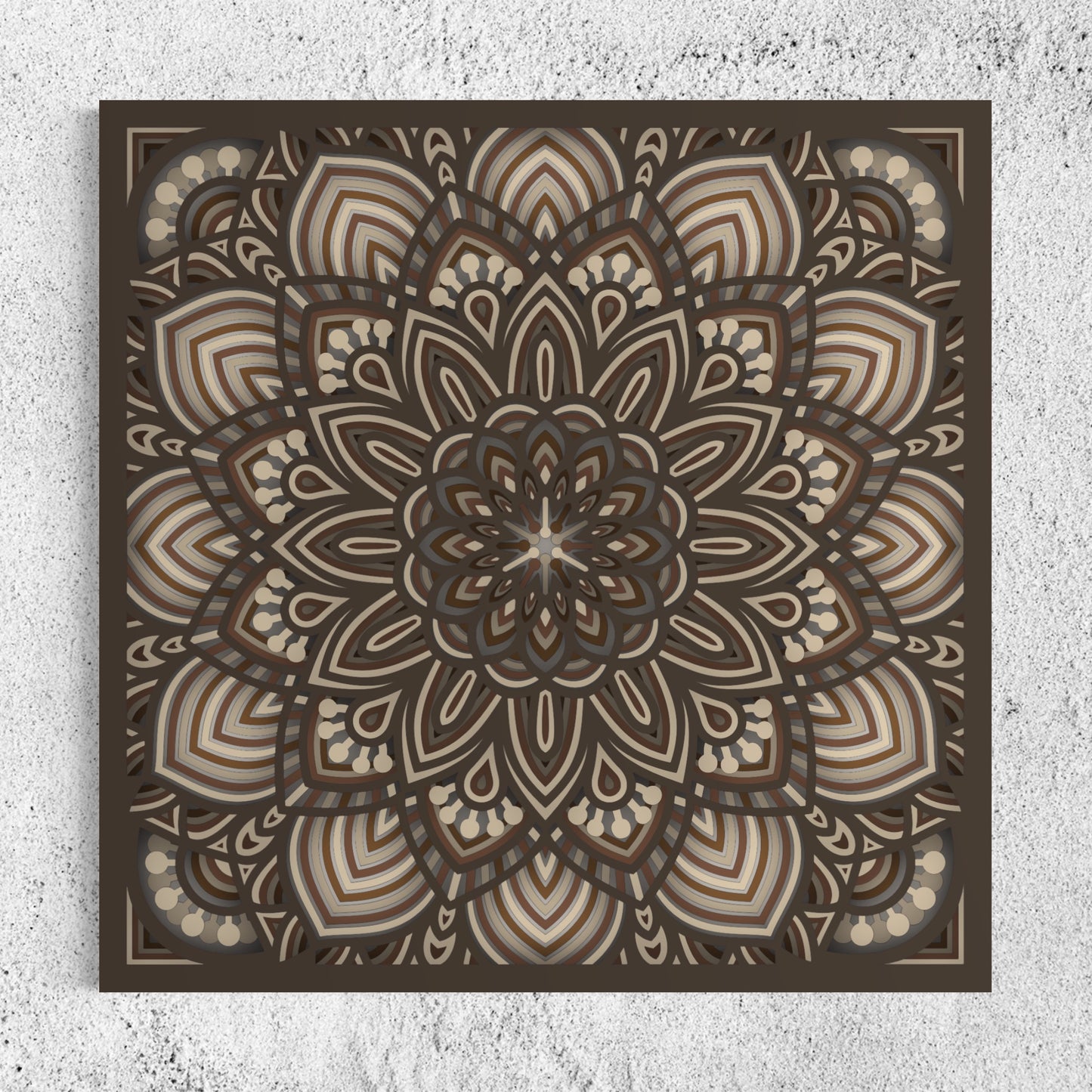 Mandala Wood Wall Art | Color Woody Brown, Dull Brown, Brown Bear And Coriander