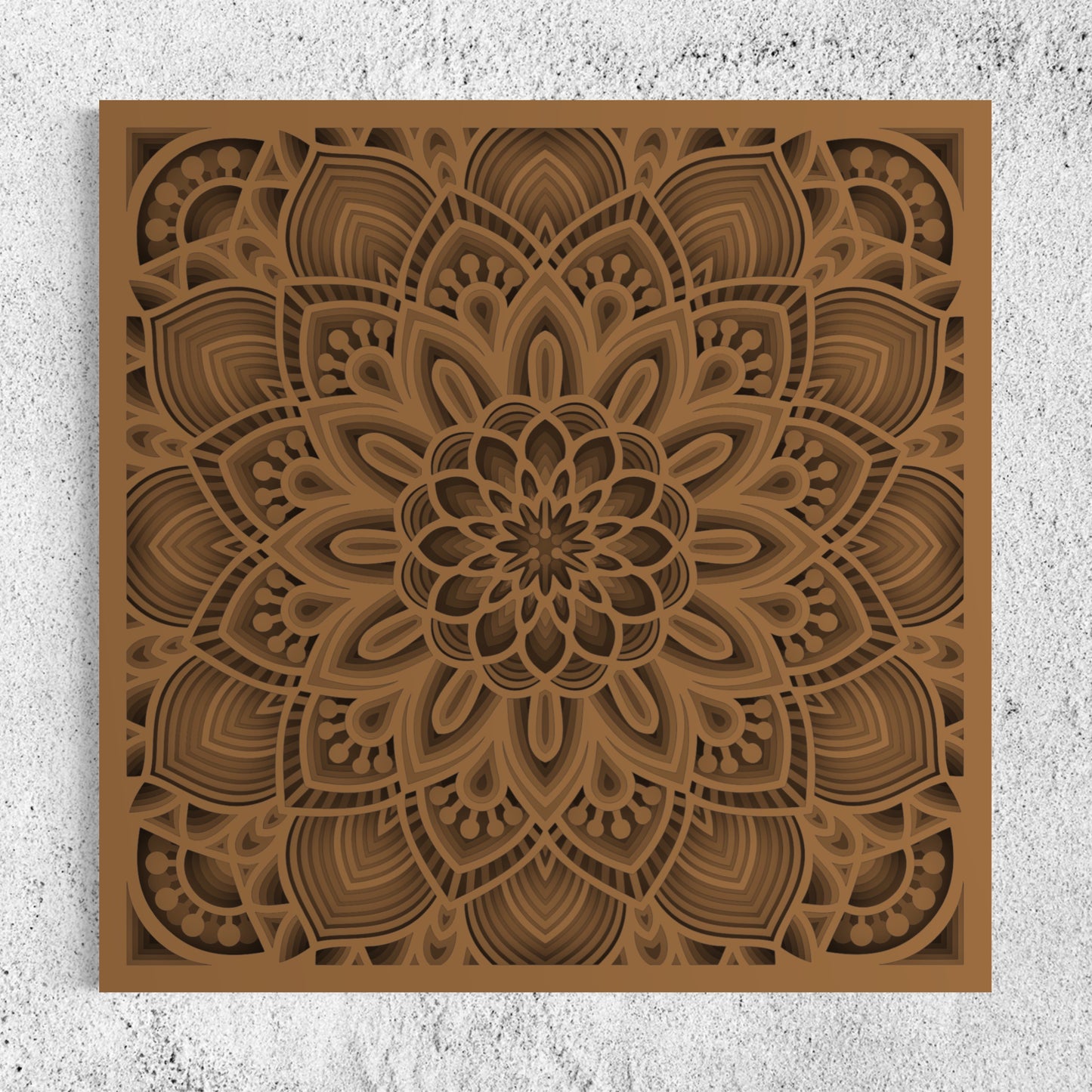 Mandala Wood Wall Art | Color Dull Brown