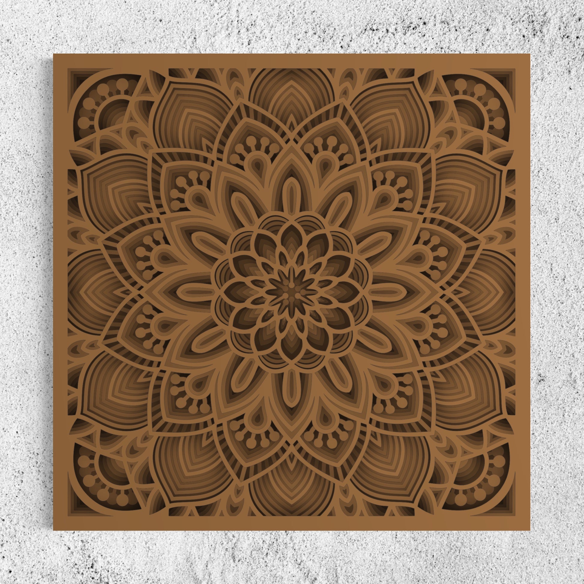 Mandala Wood Wall Art | Color Dull Brown