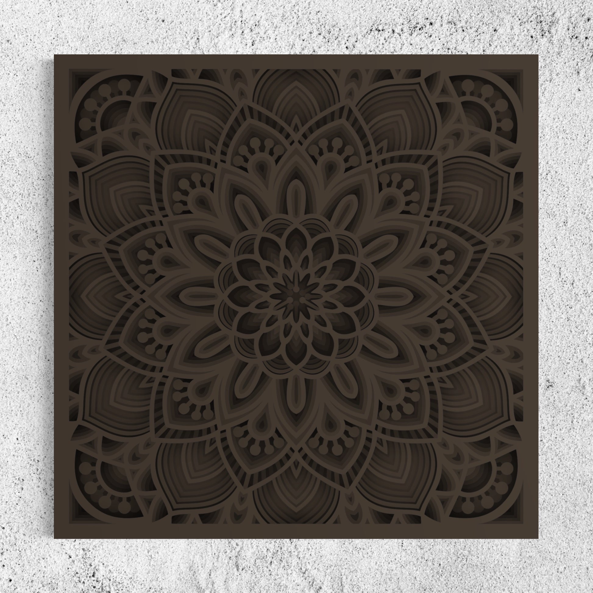 Mandala Wood Wall Art | Color Woody Brown