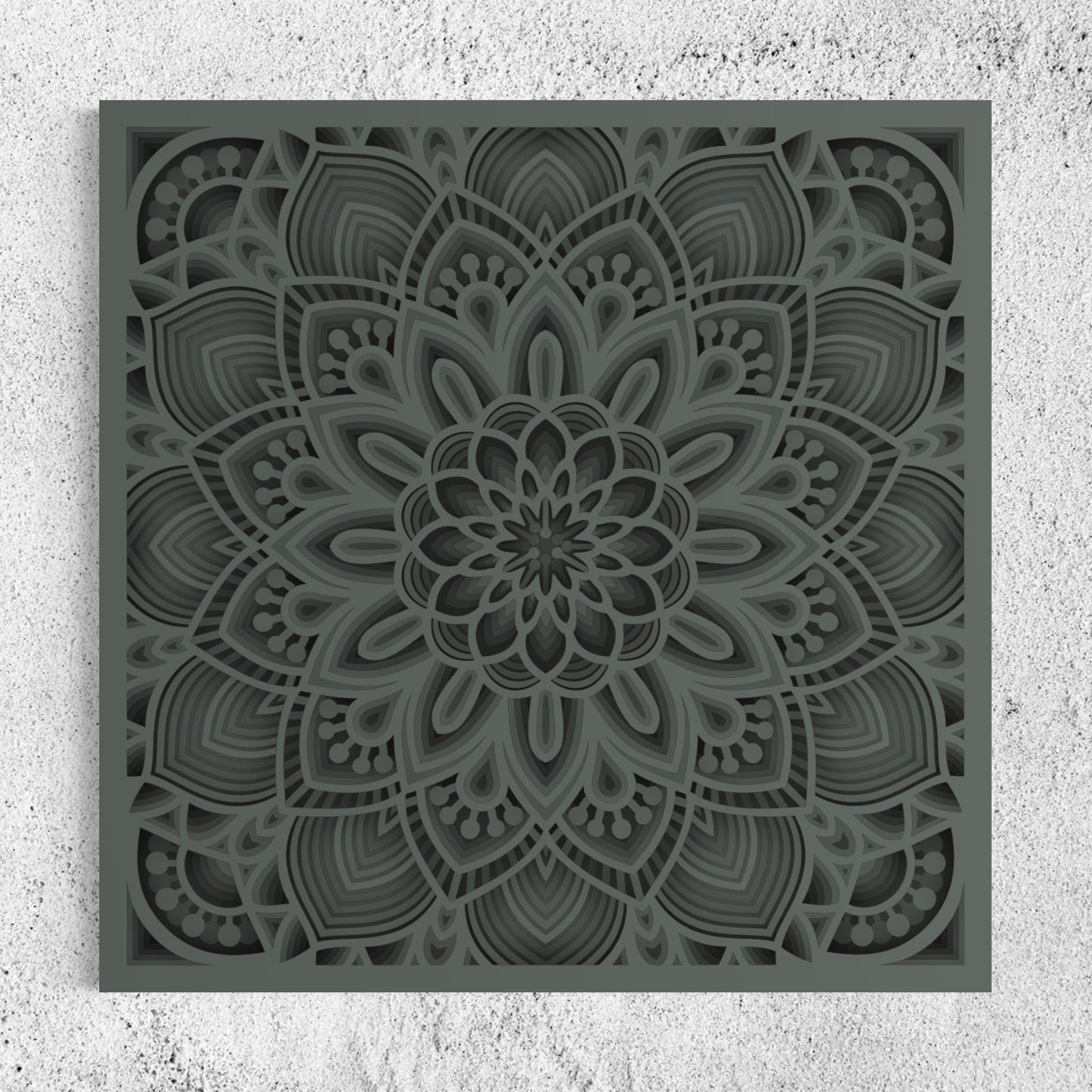 Mandala Wood Wall Art | Color Mid Grey