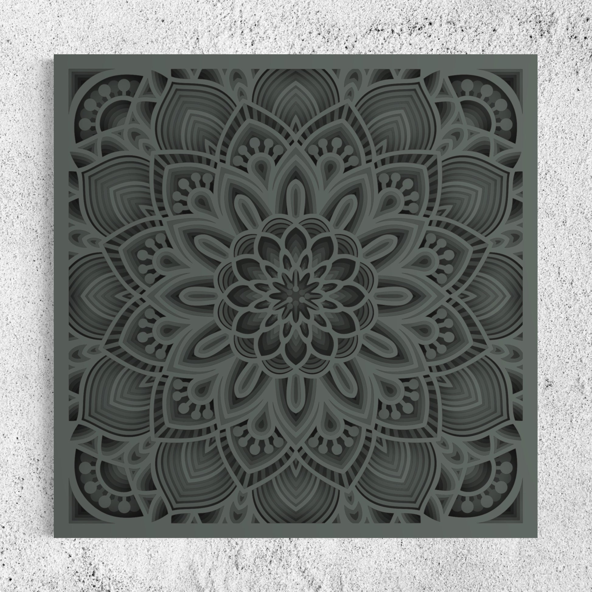 Mandala Wood Wall Art | Color Mid Grey