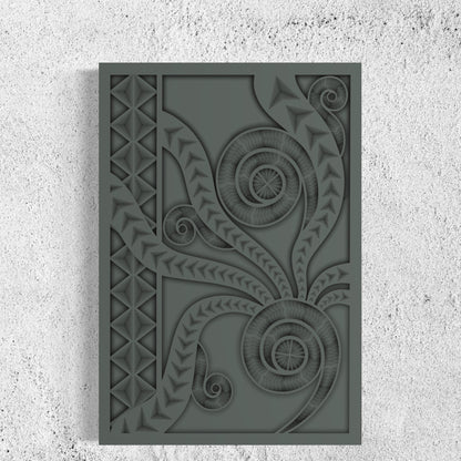 Mansa Wood Wall Art | Color Mid Grey