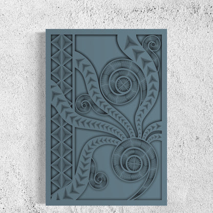 Mansa Wood Wall Art | Color Blue Grey