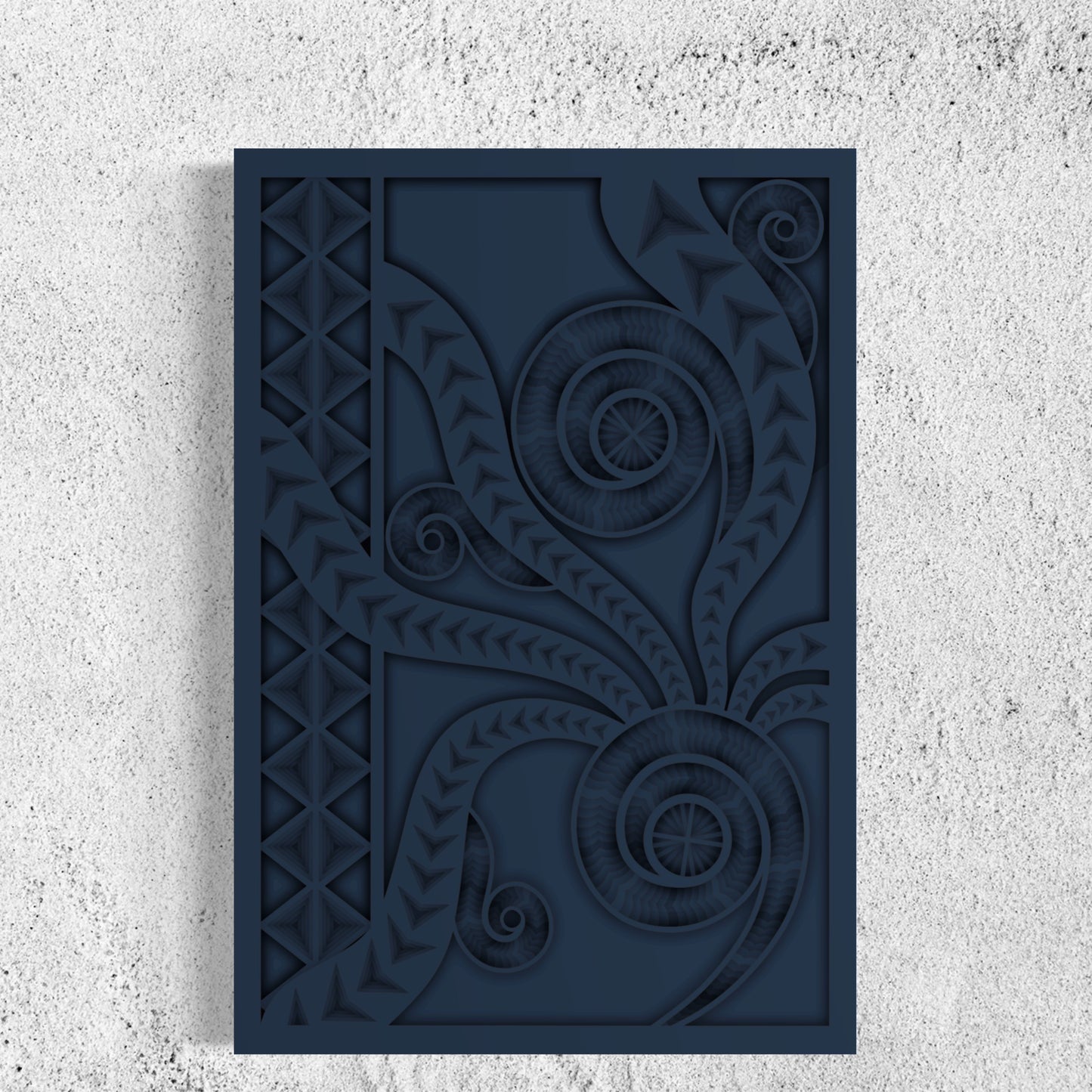 Mansa Wood Wall Art | Color Dark Grey Blue