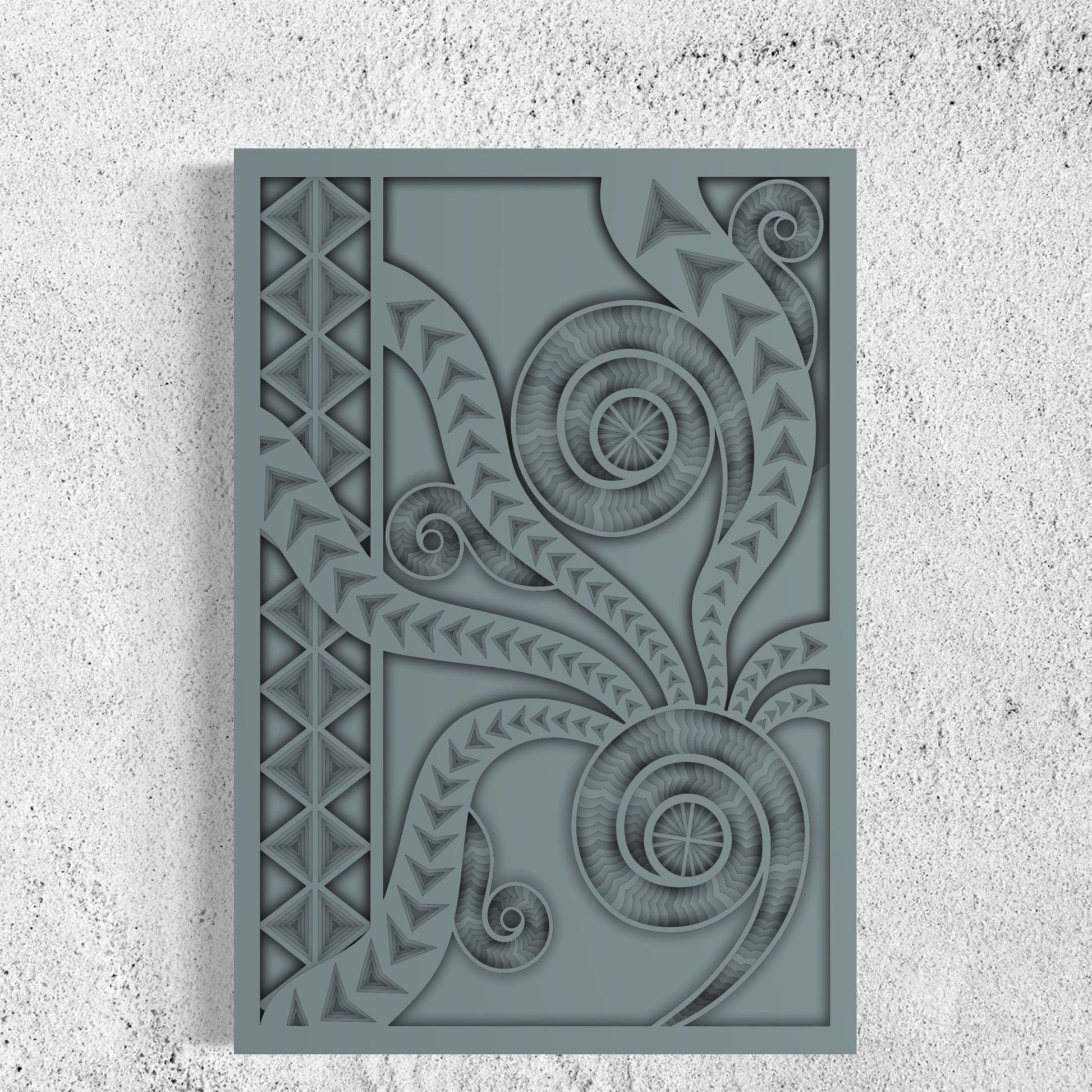 Mansa Wood Wall Art | Color Bluish Grey
