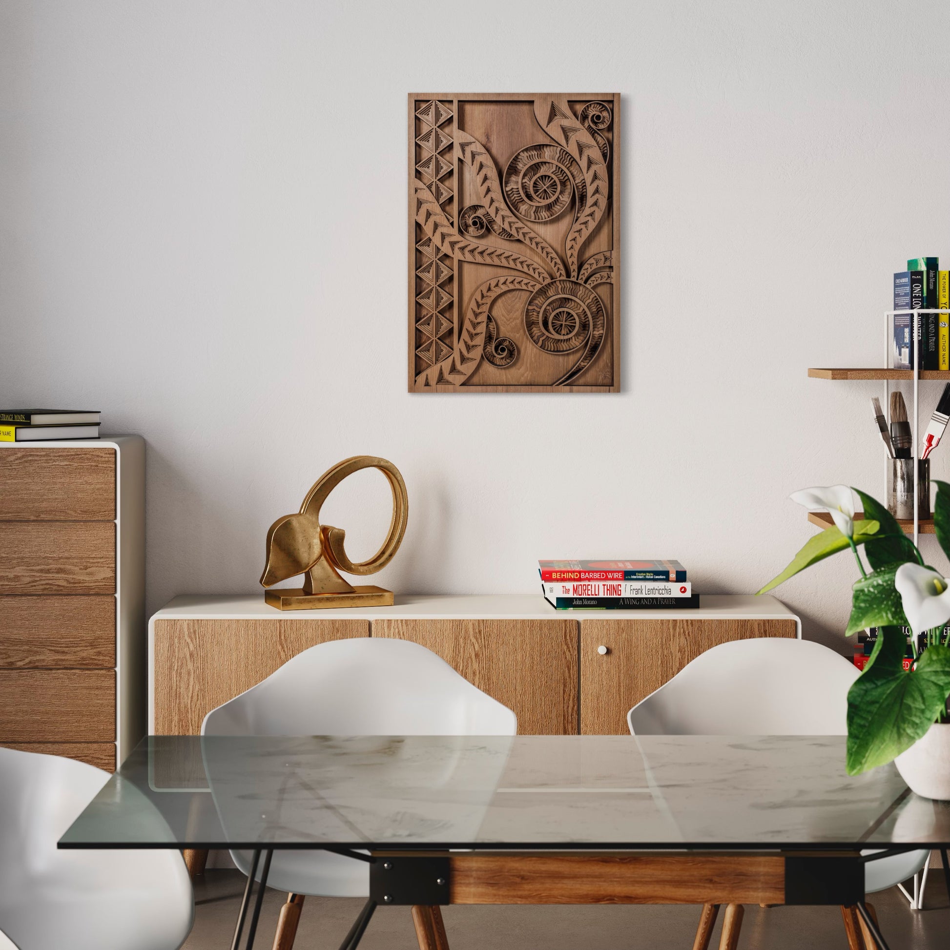 Mansa Multi-Layer Wooden Wall Art | walnut