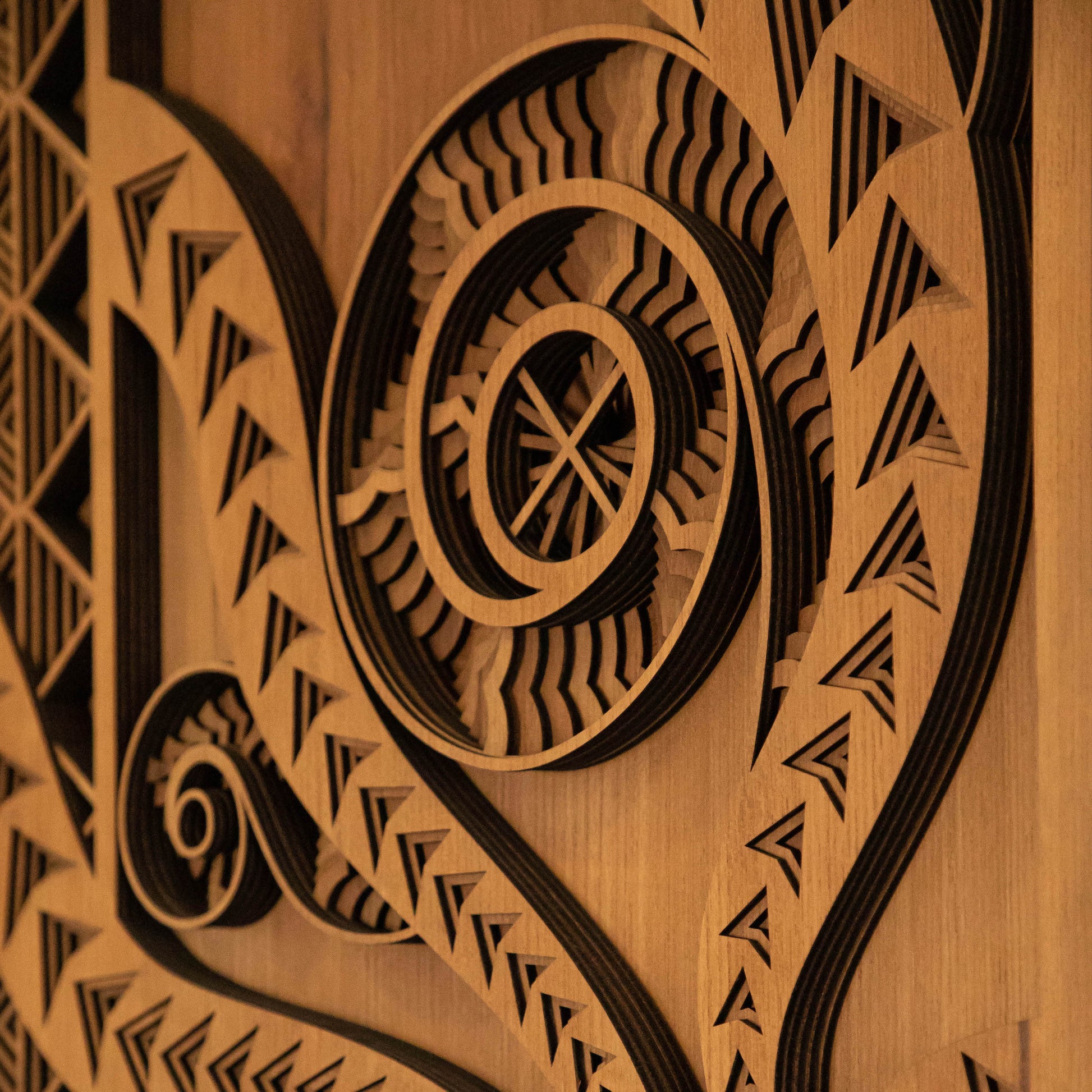 Mansa Multi-Layer Wooden Wall Art | Mahogany