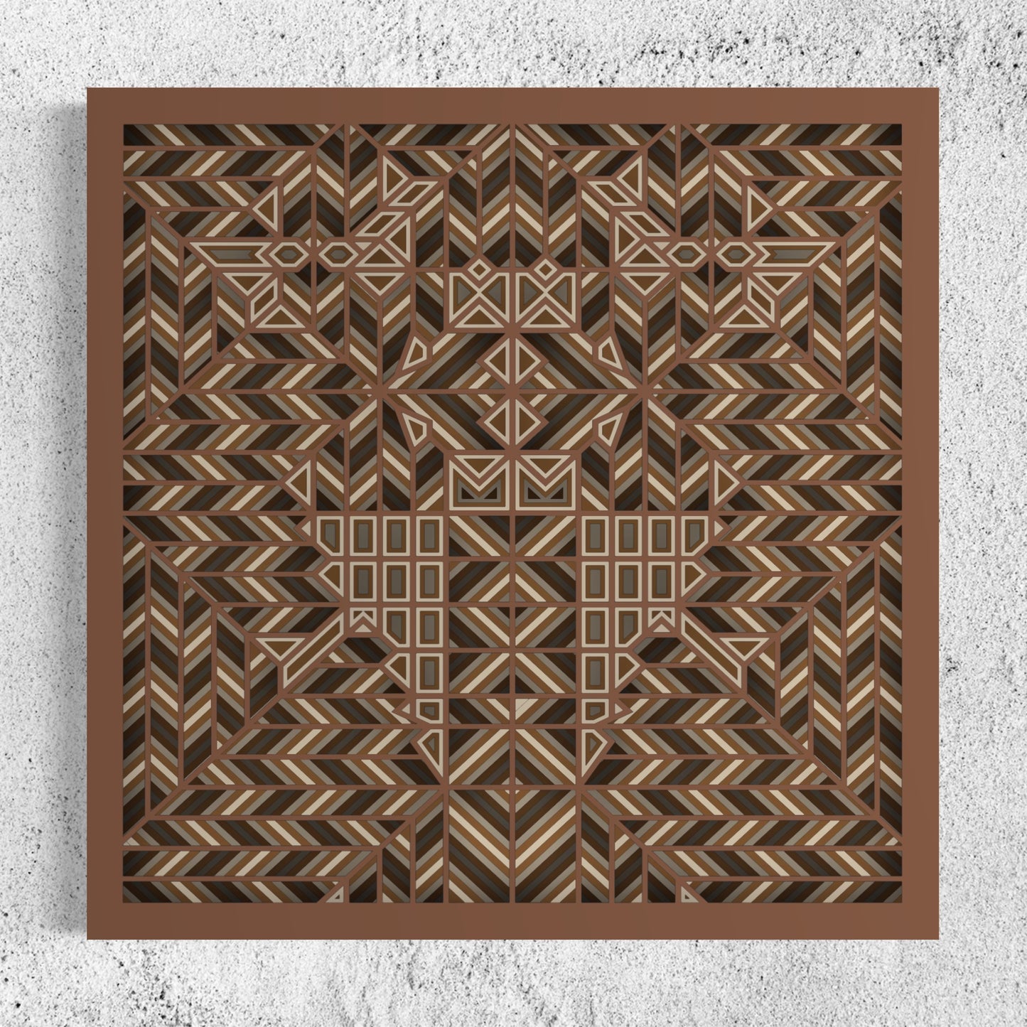 Maze Wood Wall Art | Color Dull Brown, Brown Bear And Coriander