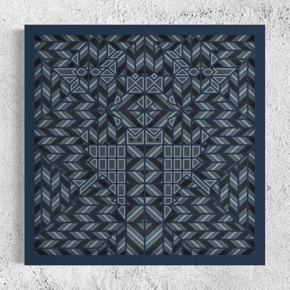 Maze Wood Wall Art | Color Blue Dianne, Blue Grey and Hit Grey