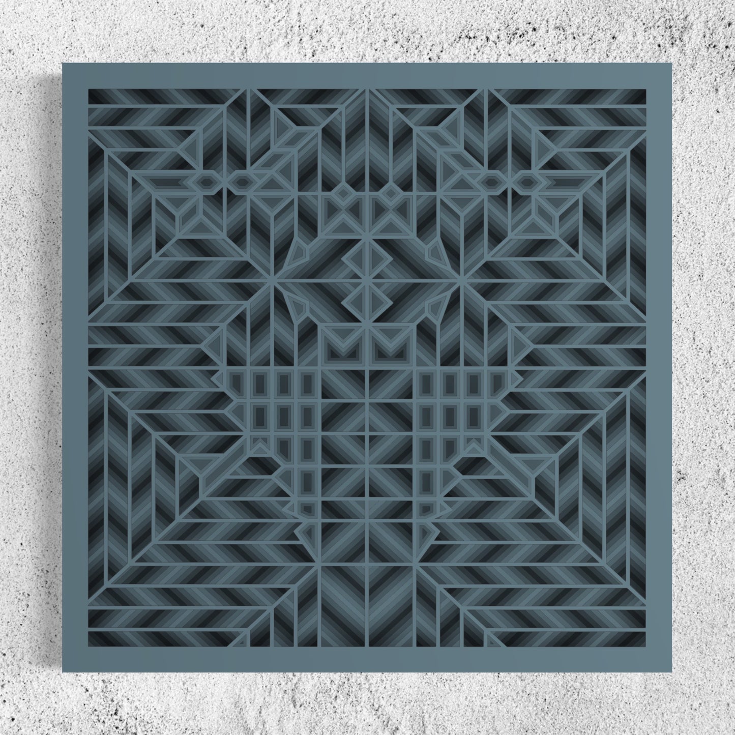 Maze Wood Wall Art | Color Blue Grey