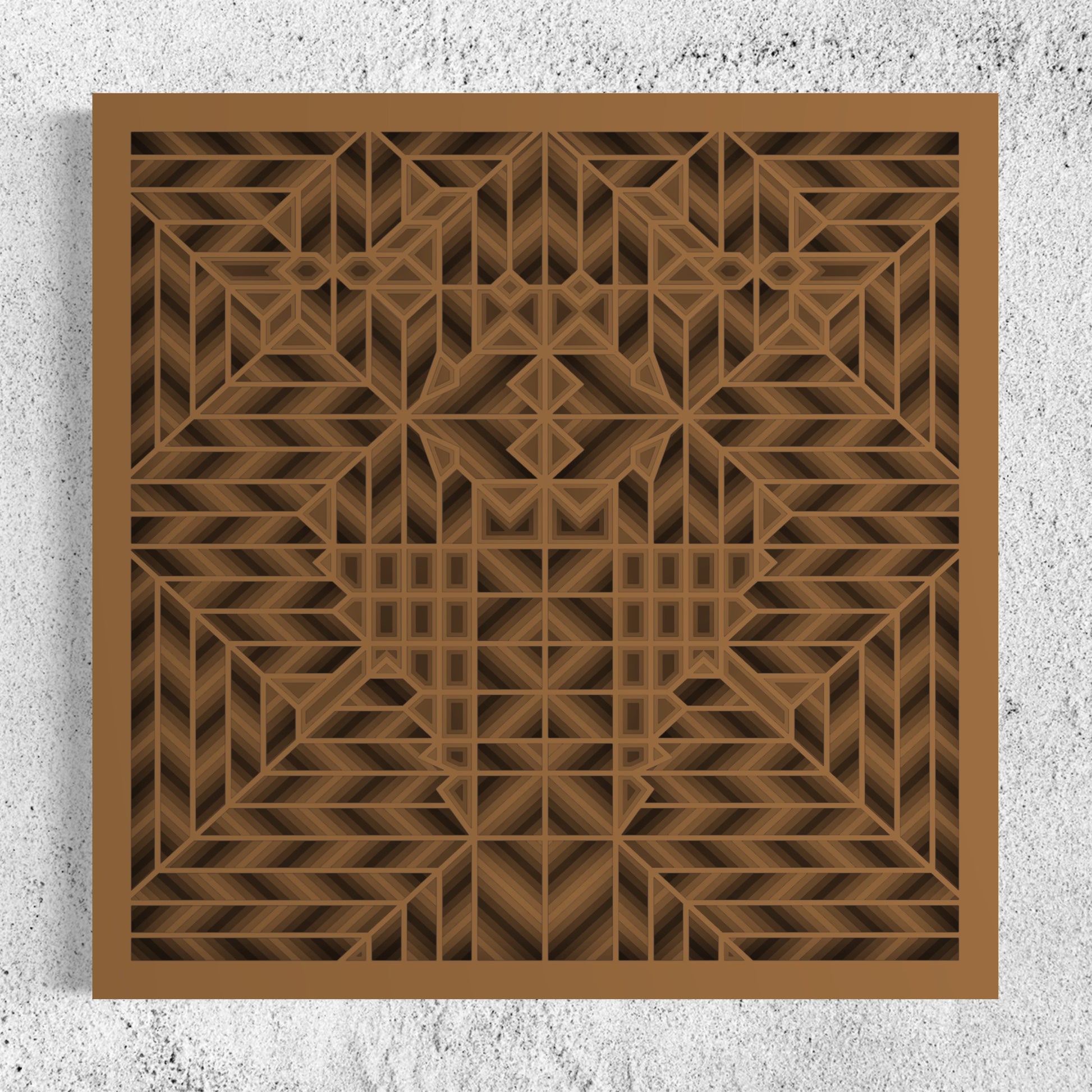 Maze Wood Wall Art | Color Dull Brown