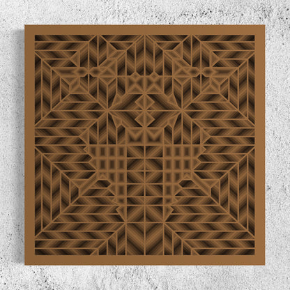 Maze Wood Wall Art | Color Dull Brown