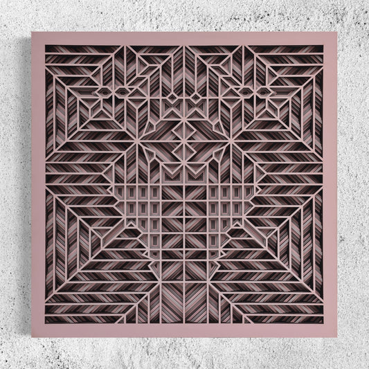 Maze Wood Wall Art | Color Oyster Pink