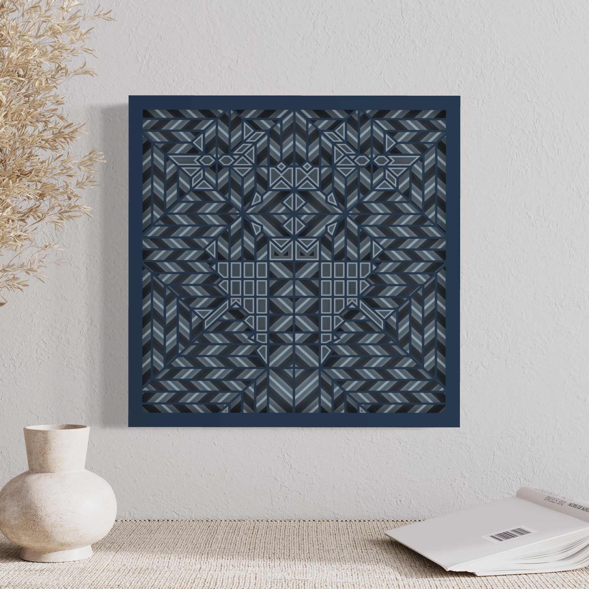 Maze Wood Wall Art | Color Hit Grey, Blue Dianne And Blue Grey