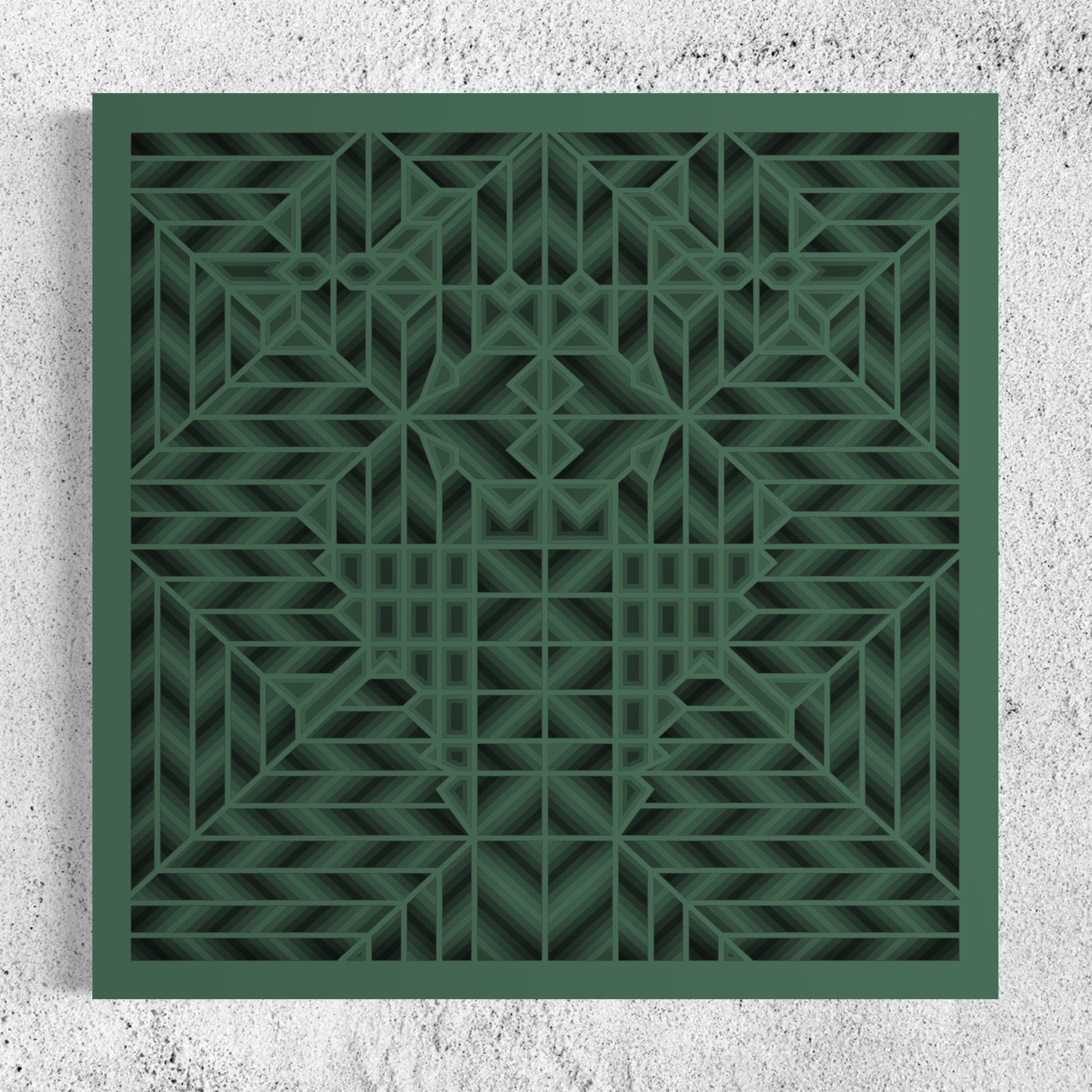 Maze Wood Wall Art | Color Mineral Green