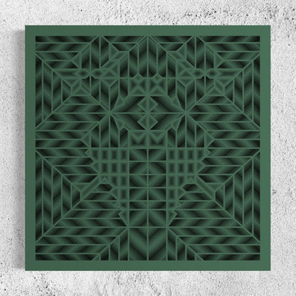 Maze Wood Wall Art | Color Mineral Green