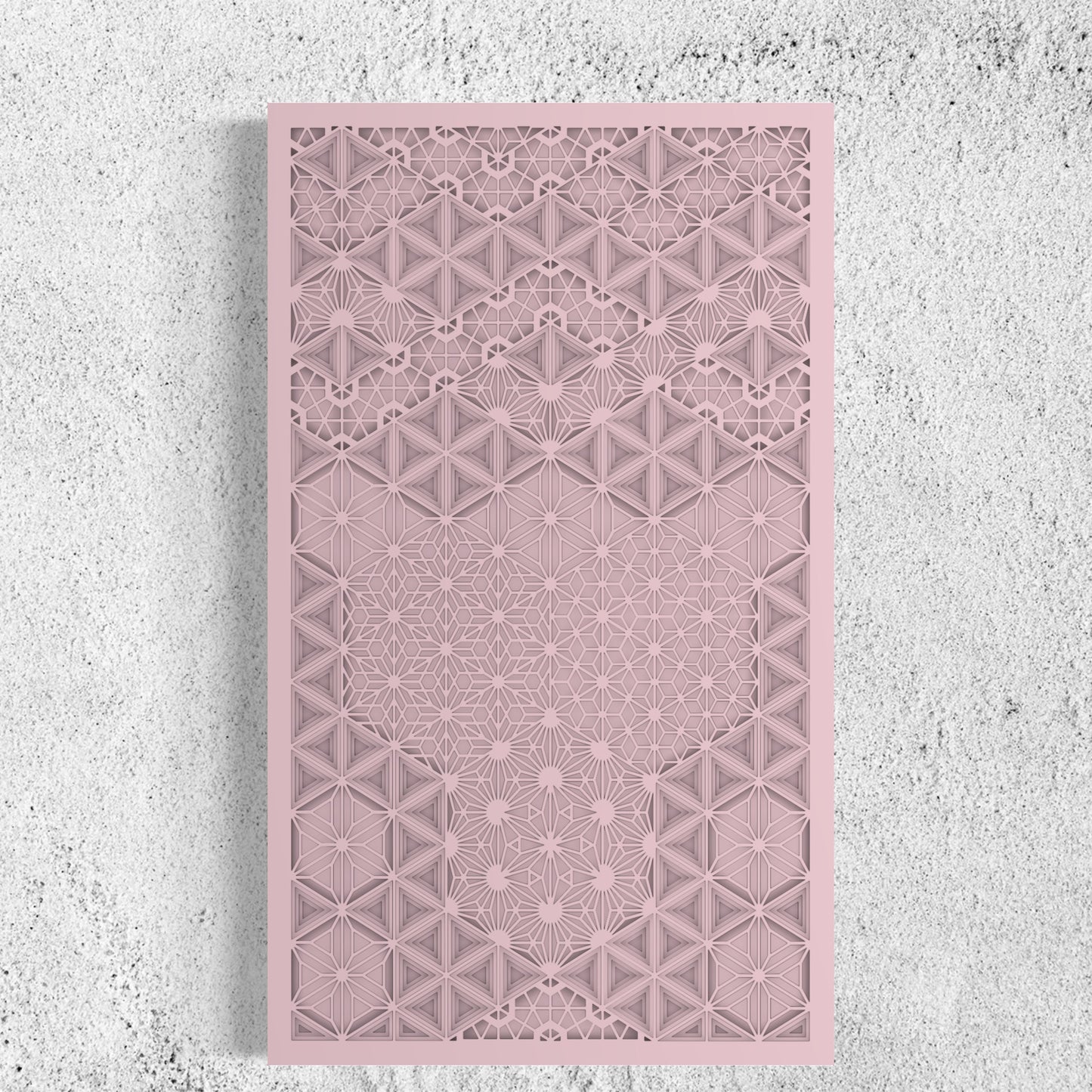 Triangles In Concert Wood Wall Art | Color Oyster Pink