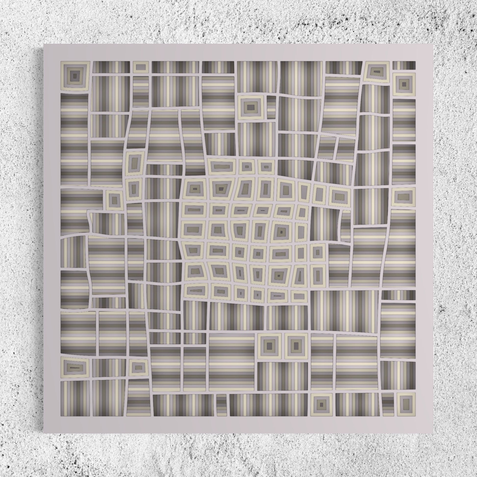 Section Wooden Wall Art | 22 x 22 Inch | Color Pastel Grey And Coriander