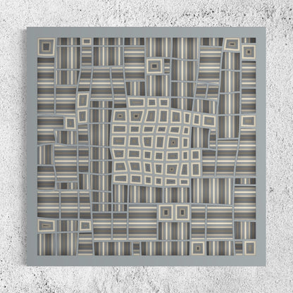 Section Wooden Wall Art | 22 x 22 Inch | Color Silver Chalice And Coriander