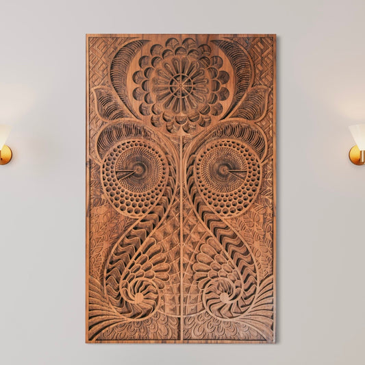 Marisa Multi-Layer HUGE Wooden Wall Art | 40 x 65 Inch | Mahogany And Walnut