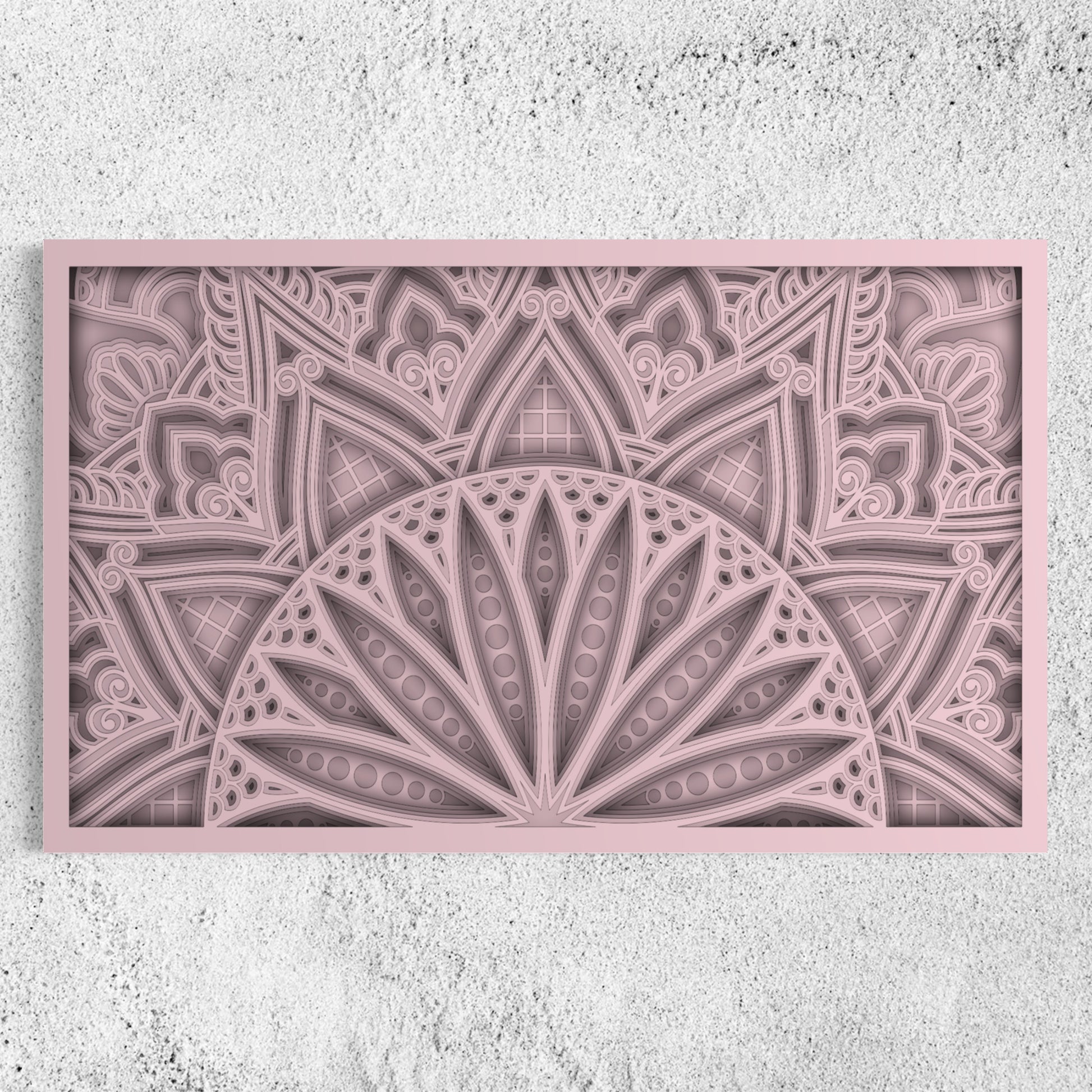 Sunburst Wooden Wall Art | 22 x 38 Inch | Color Oyster Pink